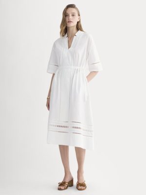 The Lace Trim Caftan Dress | White