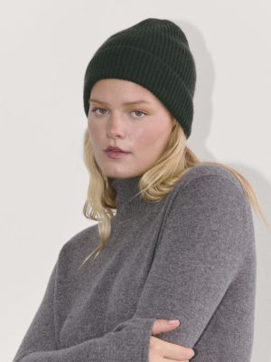 The Cashmere Ribbed Beanie | Scarab