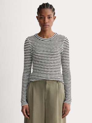 The Cozy Rib Long-Sleeve Tee | Bone / Black