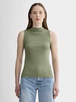 The Luxe Rib Funnel-Neck Tank | Sagebrush