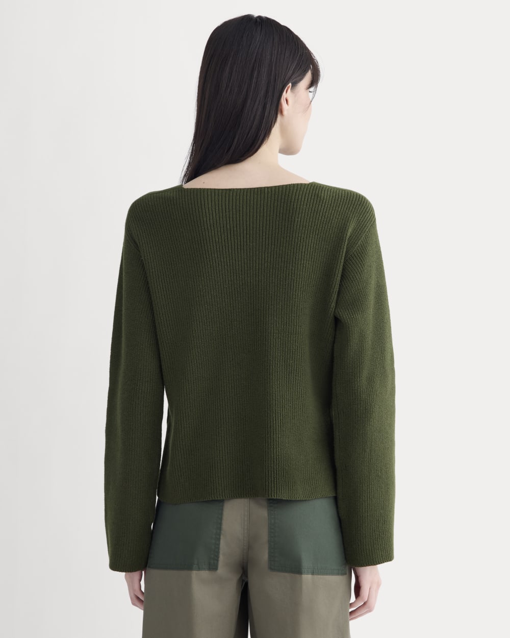 The Boatneck Top in Everyday Cotton | Dark Green - Image 5