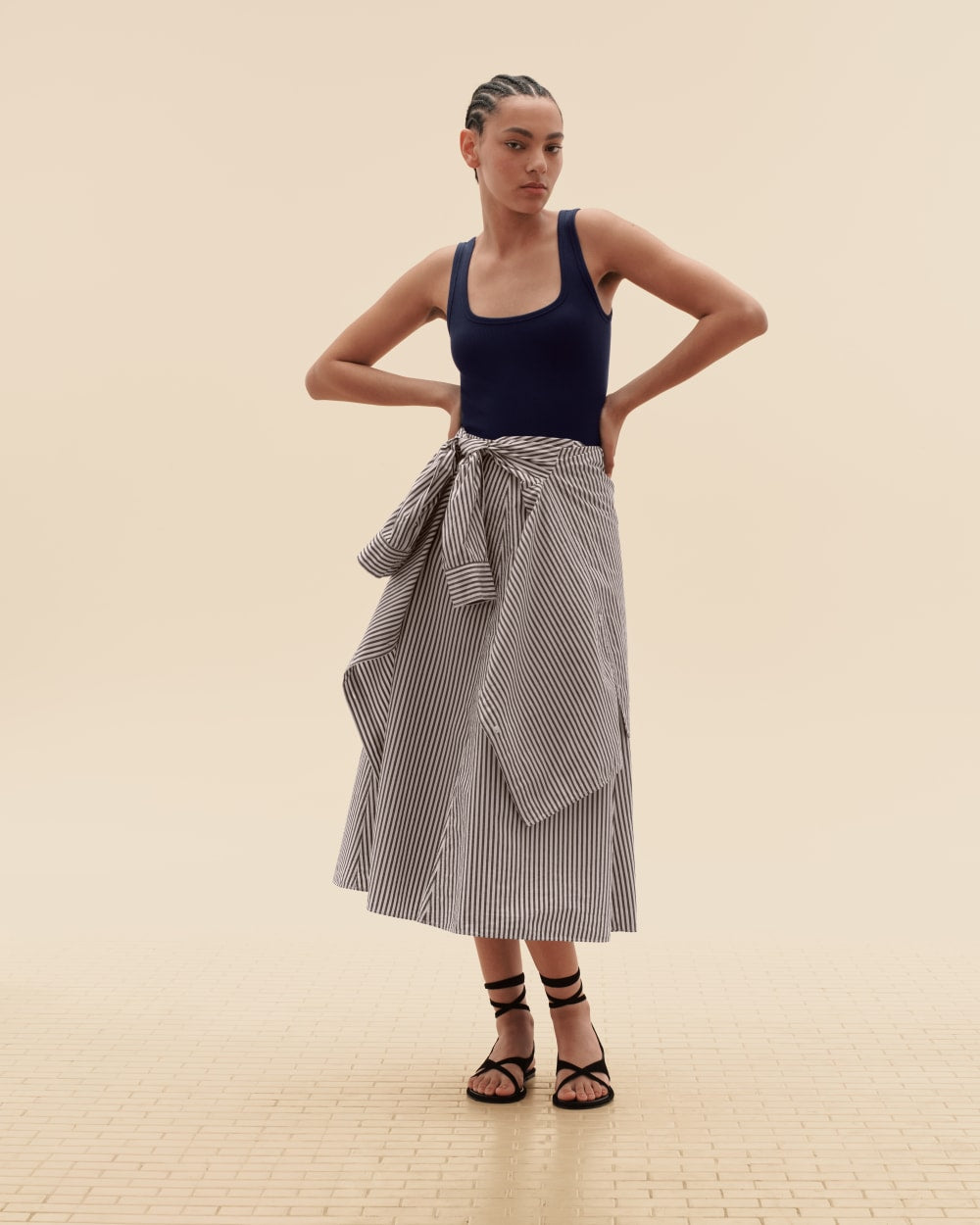 The Luxe Rib Square-Neck Tank | Navy - Image 6