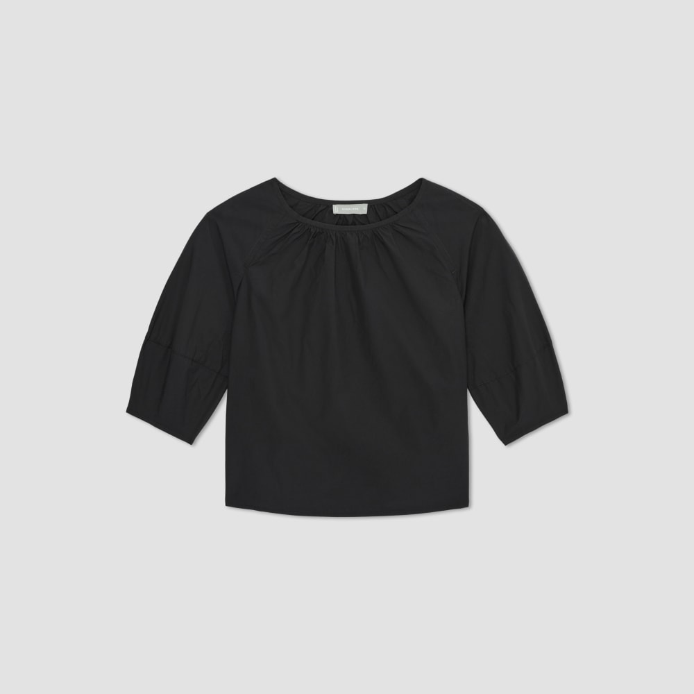 The Poplin Scoop-Neck Top | Black - Image 2