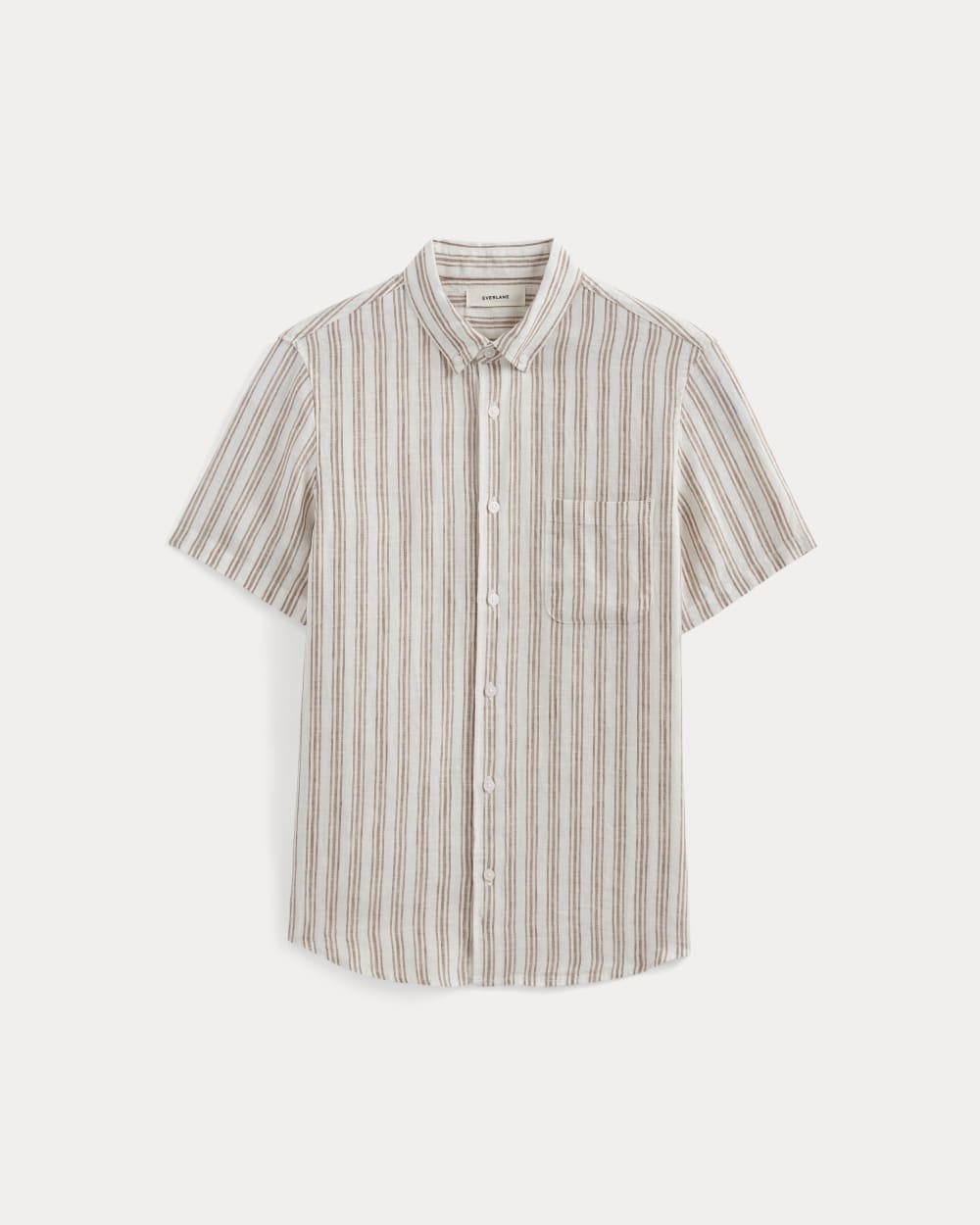 The Classic Short-Sleeve Shirt in Linen | Bone / Toasted Coconut - Image 2