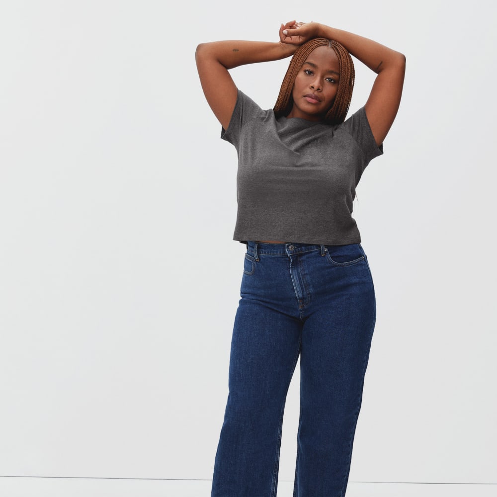 The Organic Cotton Box-Cut Pocket Tee | Charcoal | No Pocket - Image 2