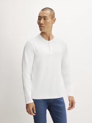 The Slub Long-Sleeve Henley | White