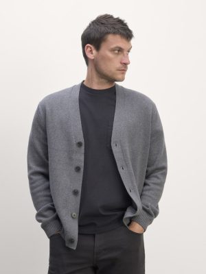 The Classic Cardigan in Everyday Cotton | Heathered Charcoal
