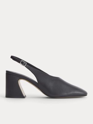 Curved Slingback Heel | Black