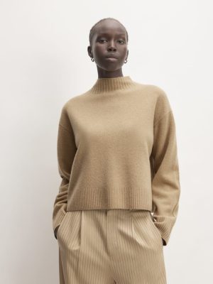The Good Merino Wool Mockneck Sweater | Light Camel