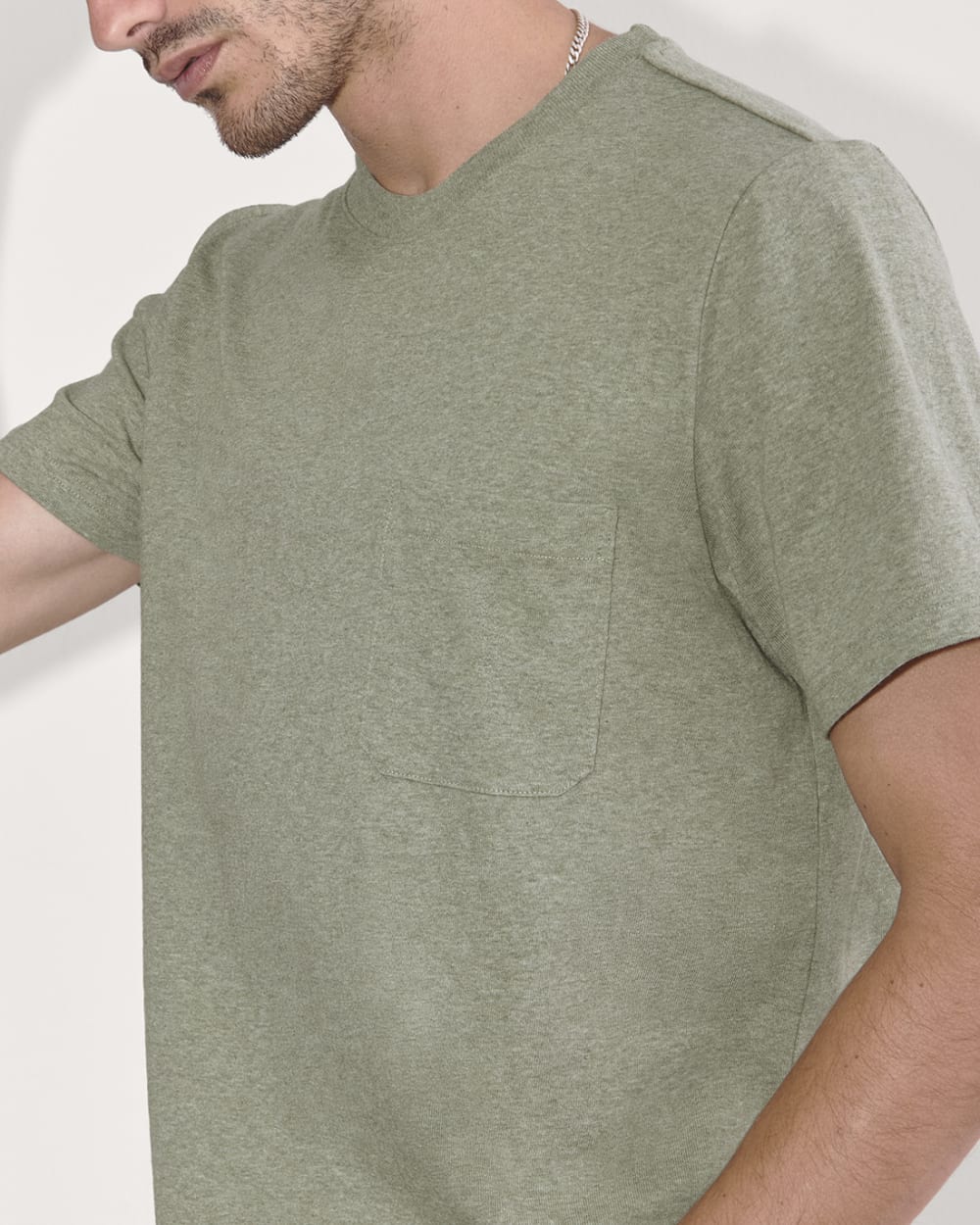 The Premium-Weight Pocket Tee | Uniform | Heather Sage Green - Image 6