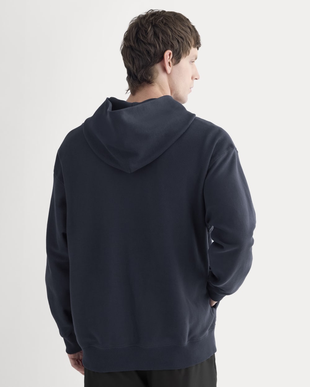 Twill Terry Jacquard Hoodie | Navy - Image 5