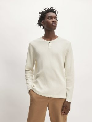 The Waffle Long-Sleeve Henley | Bone