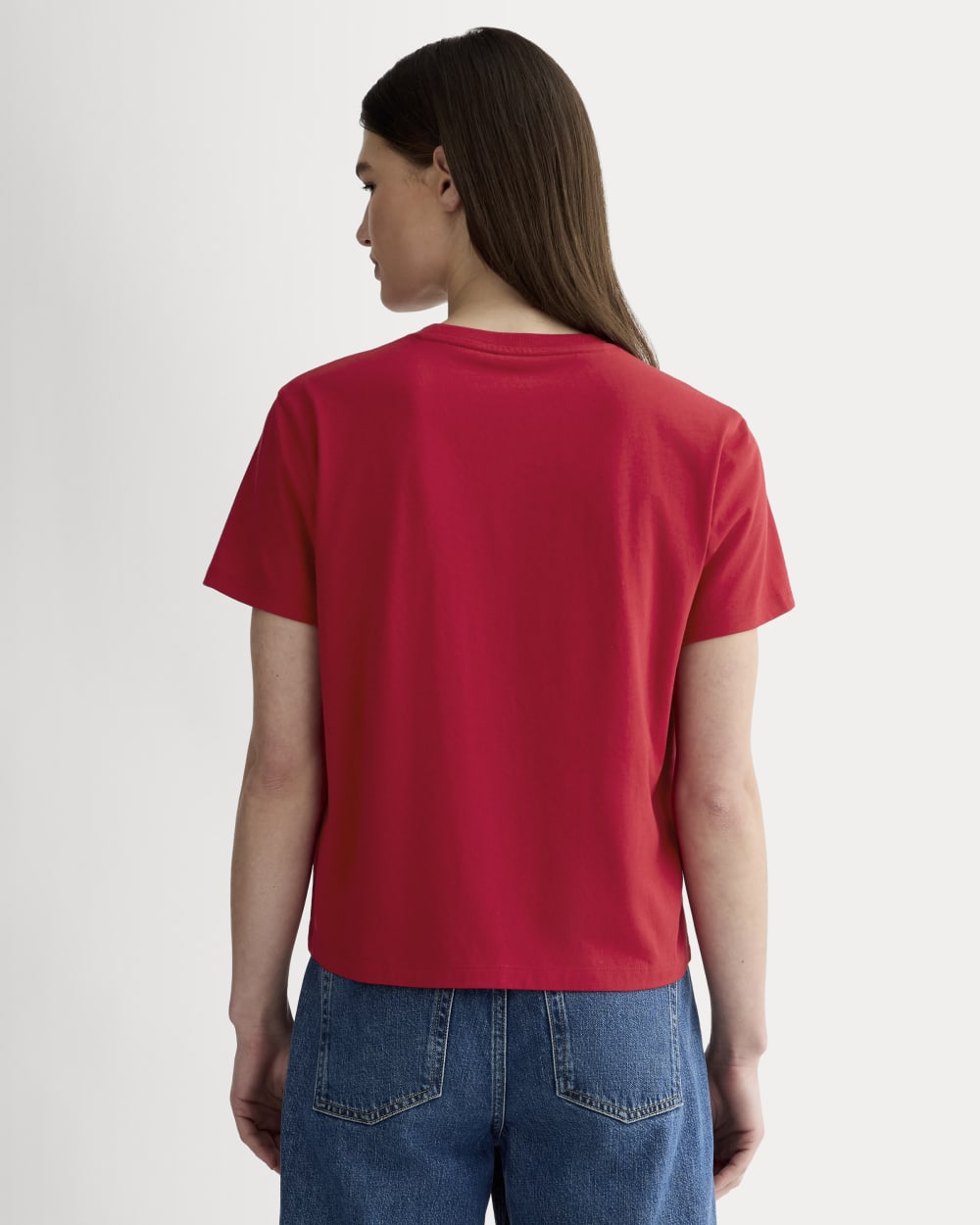 The Box-Cut Tee in Essential Cotton | Berry Red | No Pocket - Image 4