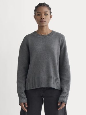 The Boxy Sweater in Everyday Cotton | Heathered Charcoal