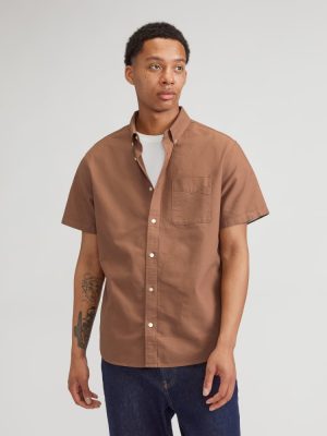 The Organic Short Sleeve Oxford Shirt | Carob Brown