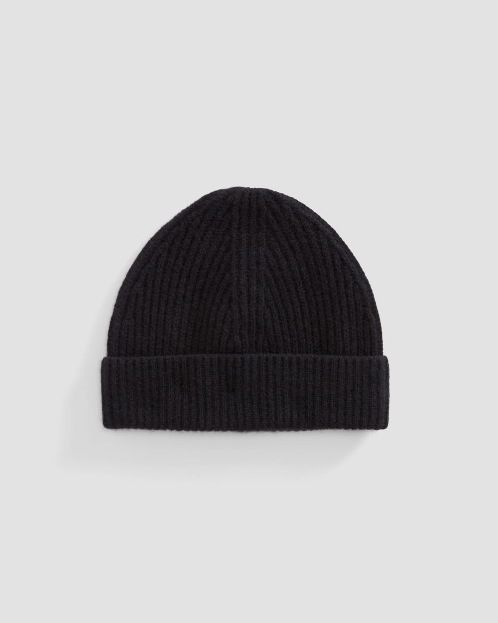 The Cashmere Fine Rib Beanie | Black - Image 2
