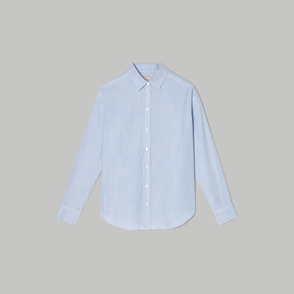 The Must-Have Shirt in Silky Cotton | Lapis Blue / White - Image 2
