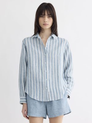 The Must-Have Shirt in Linen | Soft Cobalt/Bone