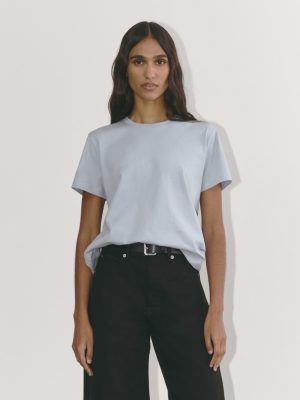 The Box-Cut Tee in Essential Cotton | Blue Slate | No Pocket