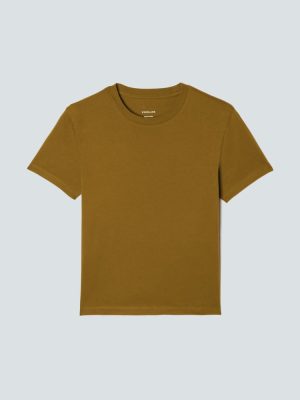 The Box-Cut Tee in Essential Cotton | Tapenade | No Pocket