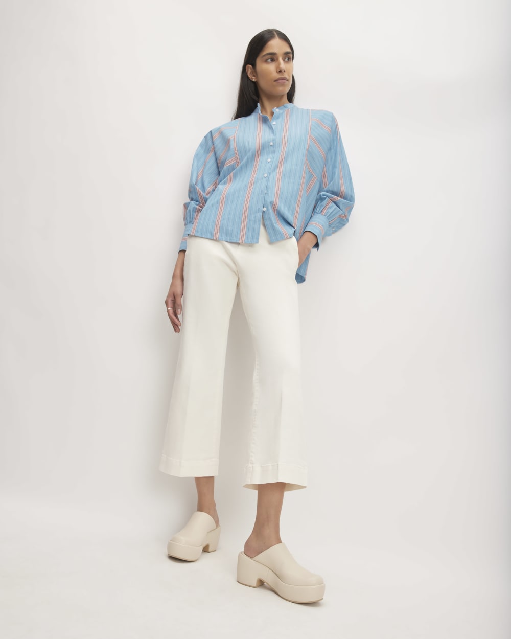 The Oversized Raglan Shirt | Parisian Blue / Black / Rusted Red / Bone - Image 3