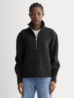 Luxe Fleece Half-Zip Sweatshirt | Black
