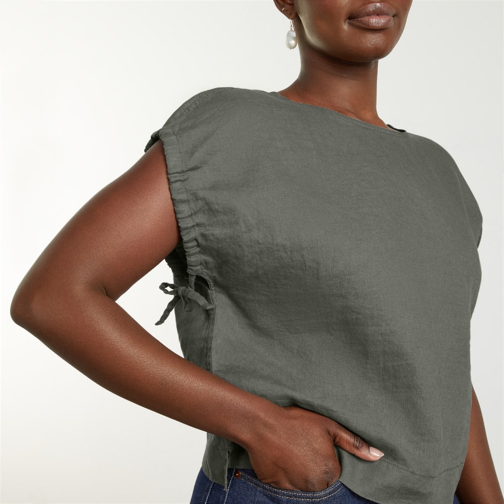 The Drawstring Tunic | Pewter Green - Image 5