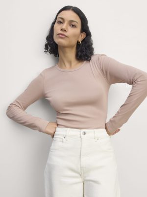 The Luxe Rib Long-Sleeve Crew | Dusty Rose