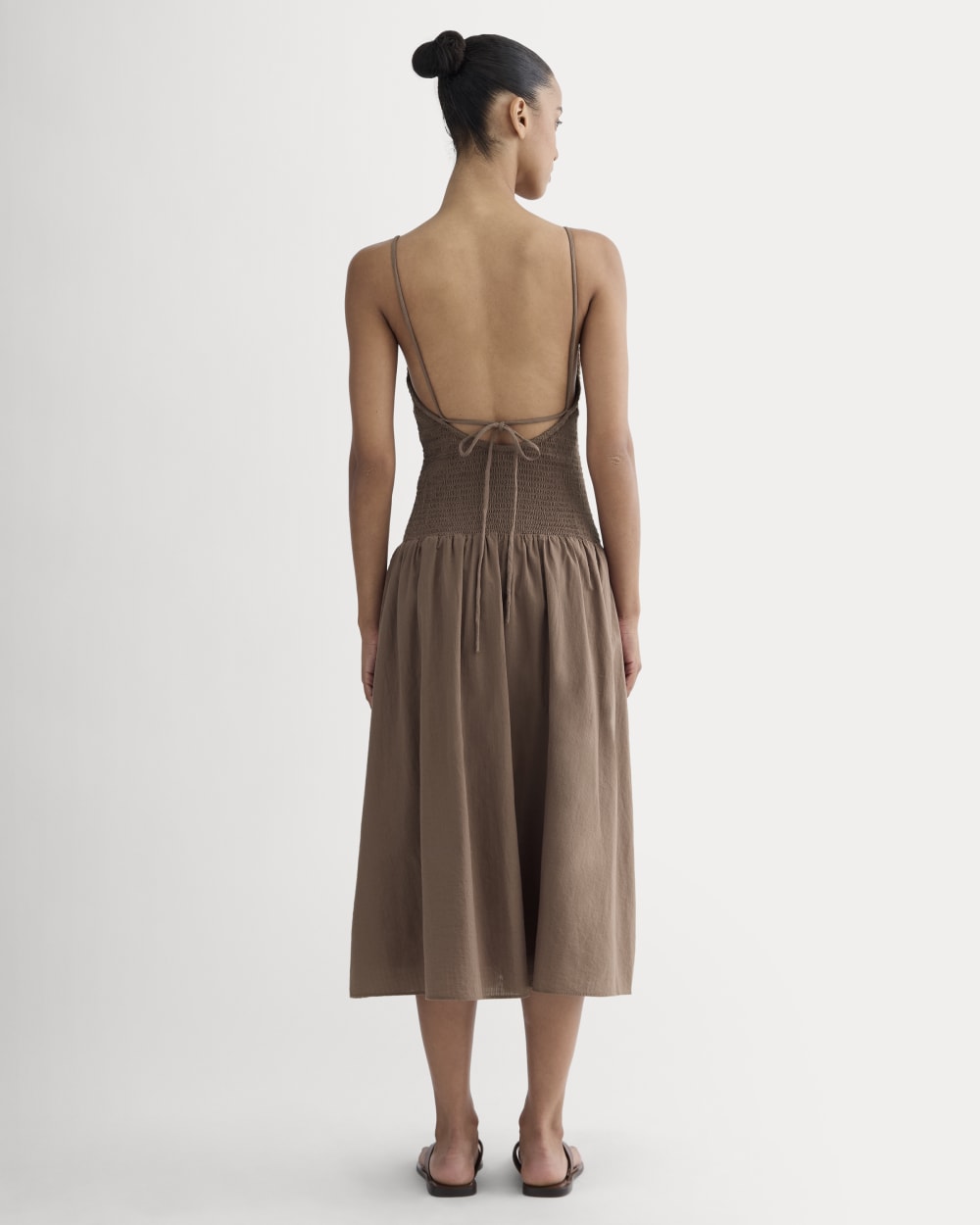 The Gauze Open-Back Dress | Mocha - Image 4