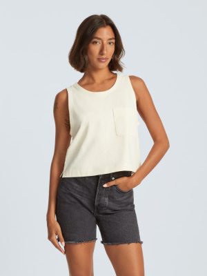 The Premium Weight Cropped Pocket Tank | Canvas