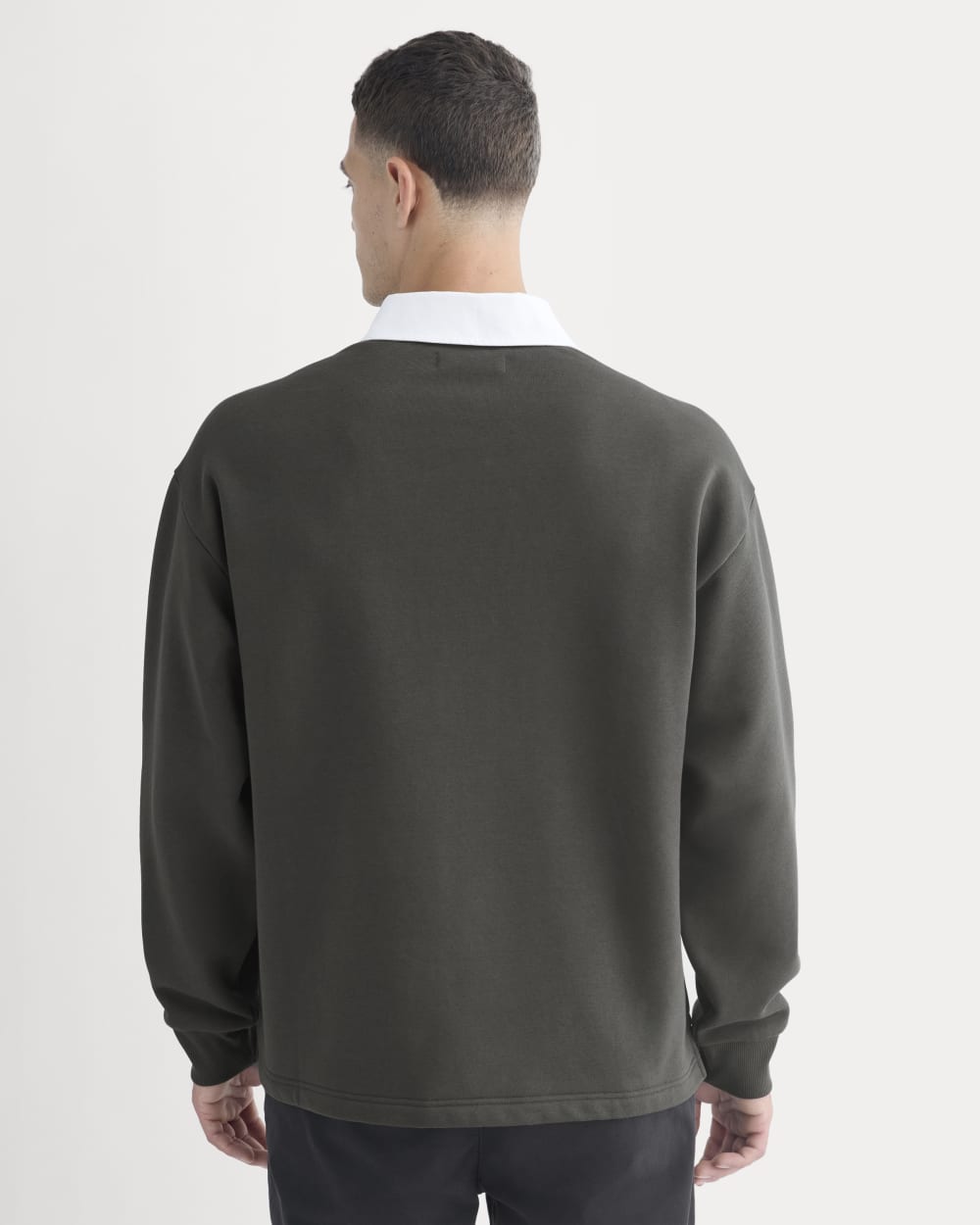 Luxe Fleece Rugby Polo | Washed Black - Image 5