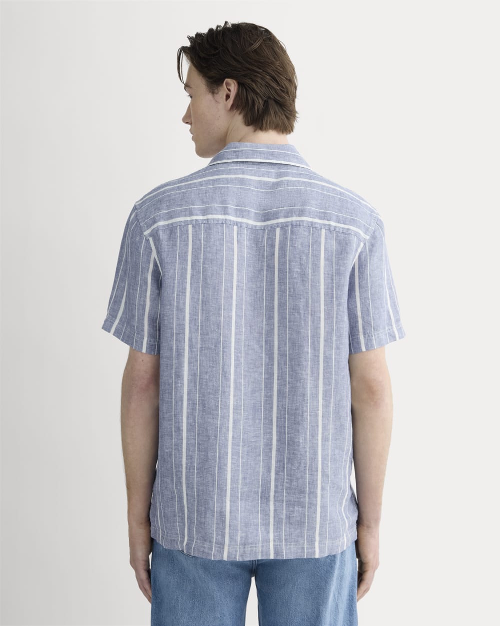 The Resort Shirt in Linen | Dutch Blue / Bone - Image 5
