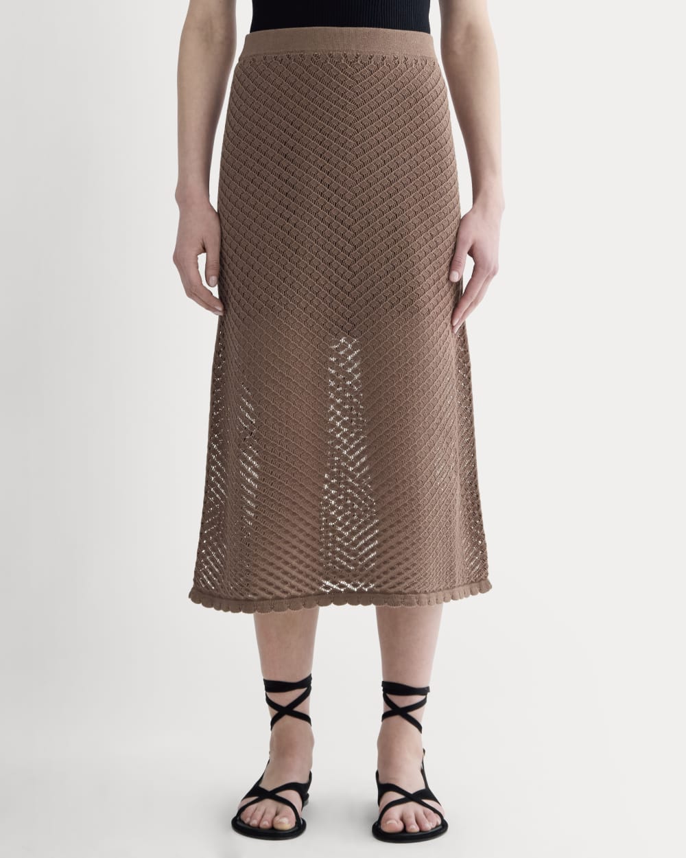 The Lace Knit Skirt | Mocha - Image 3