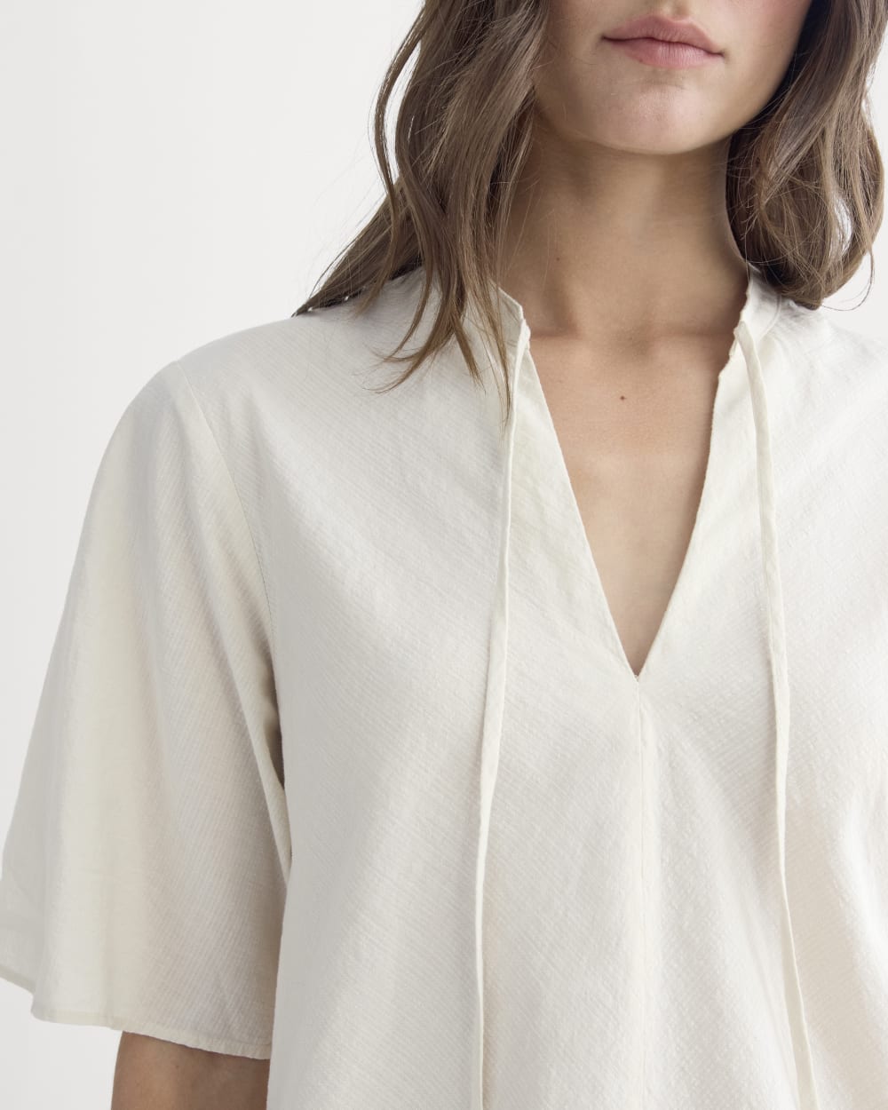 The Gauze Tie-Front Shirt | Birch - Image 4