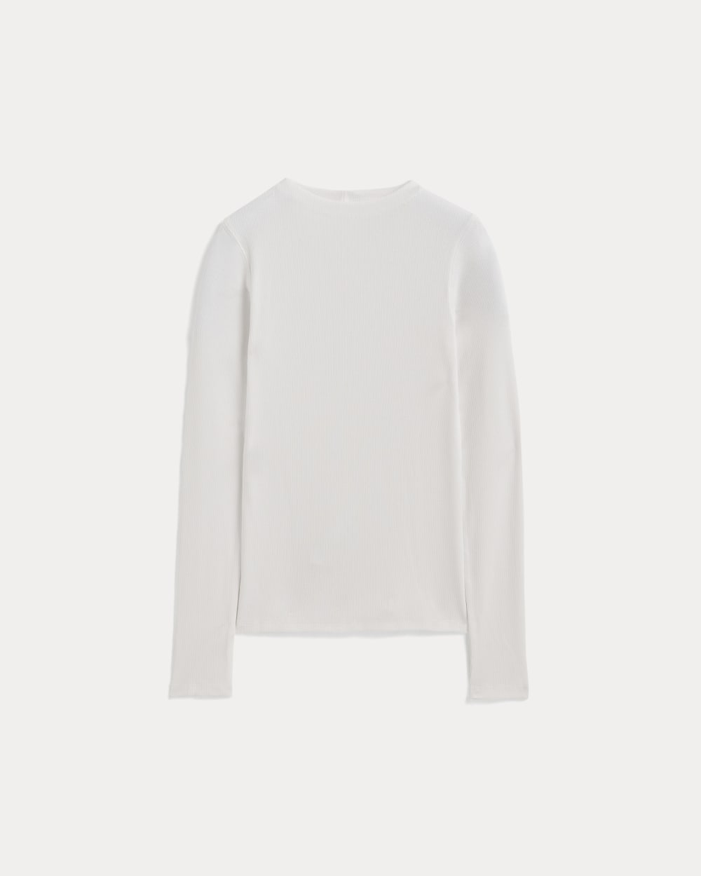 The Luxe Rib Funnel-Neck Tee | White - Image 2