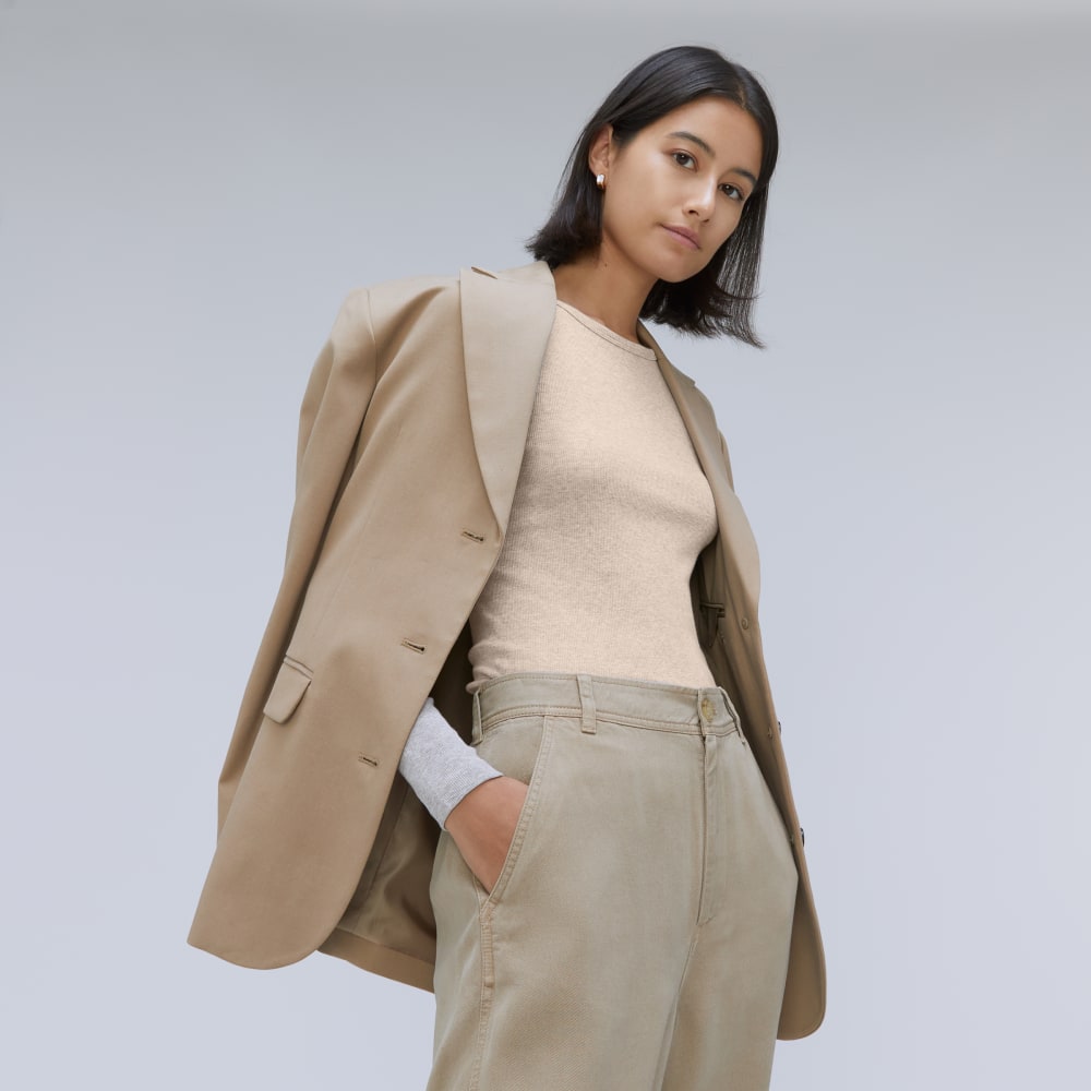 The Luxe Rib Long-Sleeve Crew | Heathered Meringue - Image 5