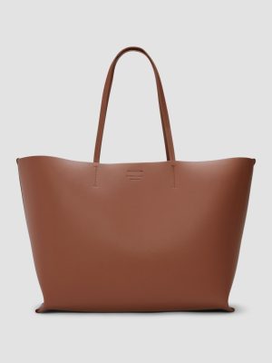 The Luxe Italian Leather Tote | Cognac