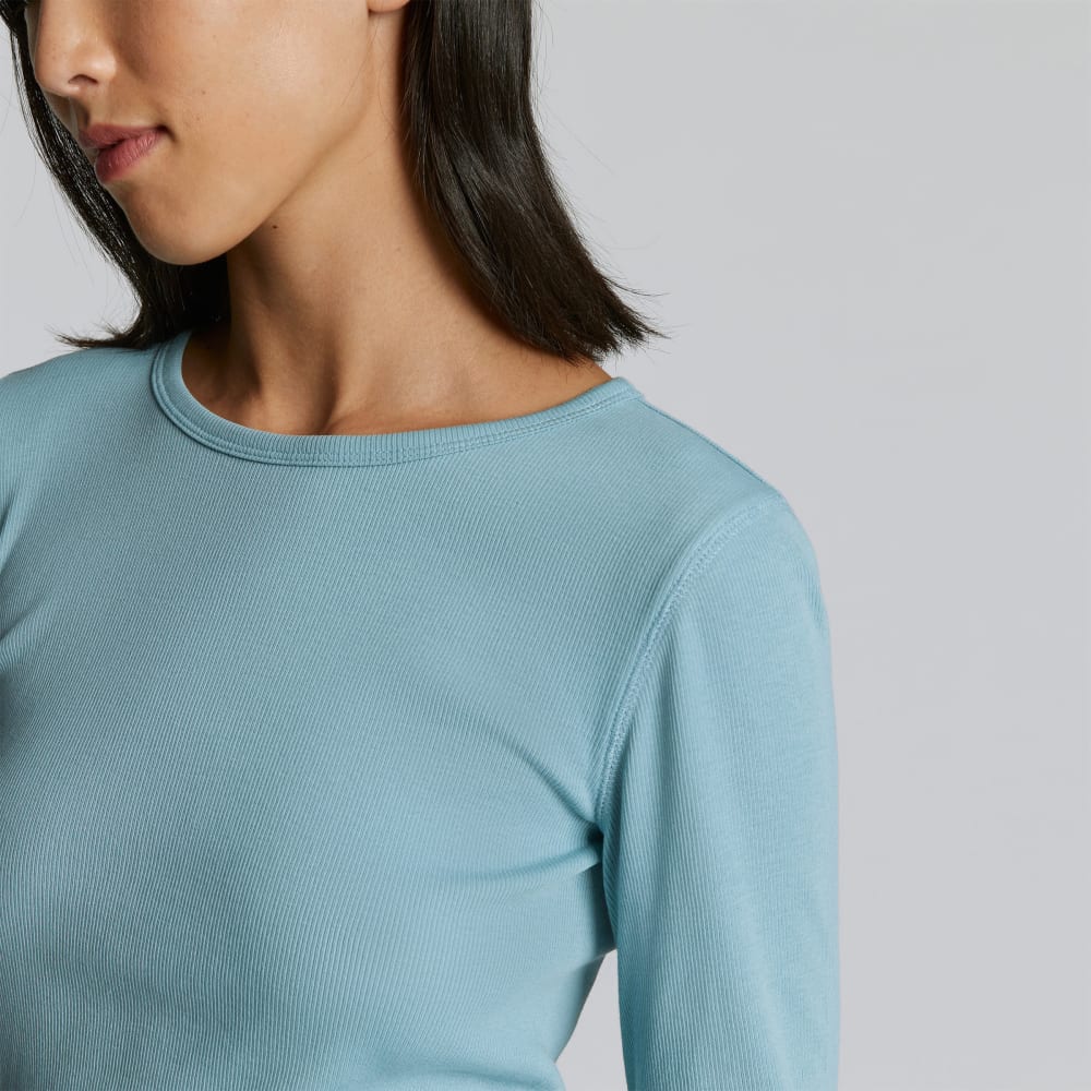 The Luxe Rib Long-Sleeve Crew | Blue Shadow - Image 4