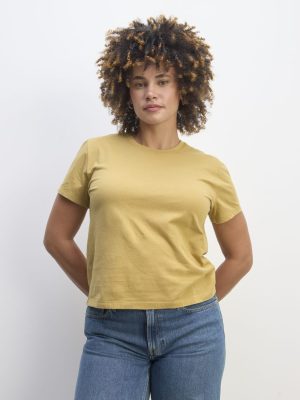 The Box-Cut Tee in Essential Cotton | Golden Oak | No Pocket