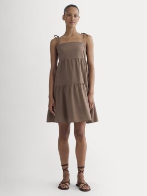 The Gauze Mini Tiered Dress | Mocha
