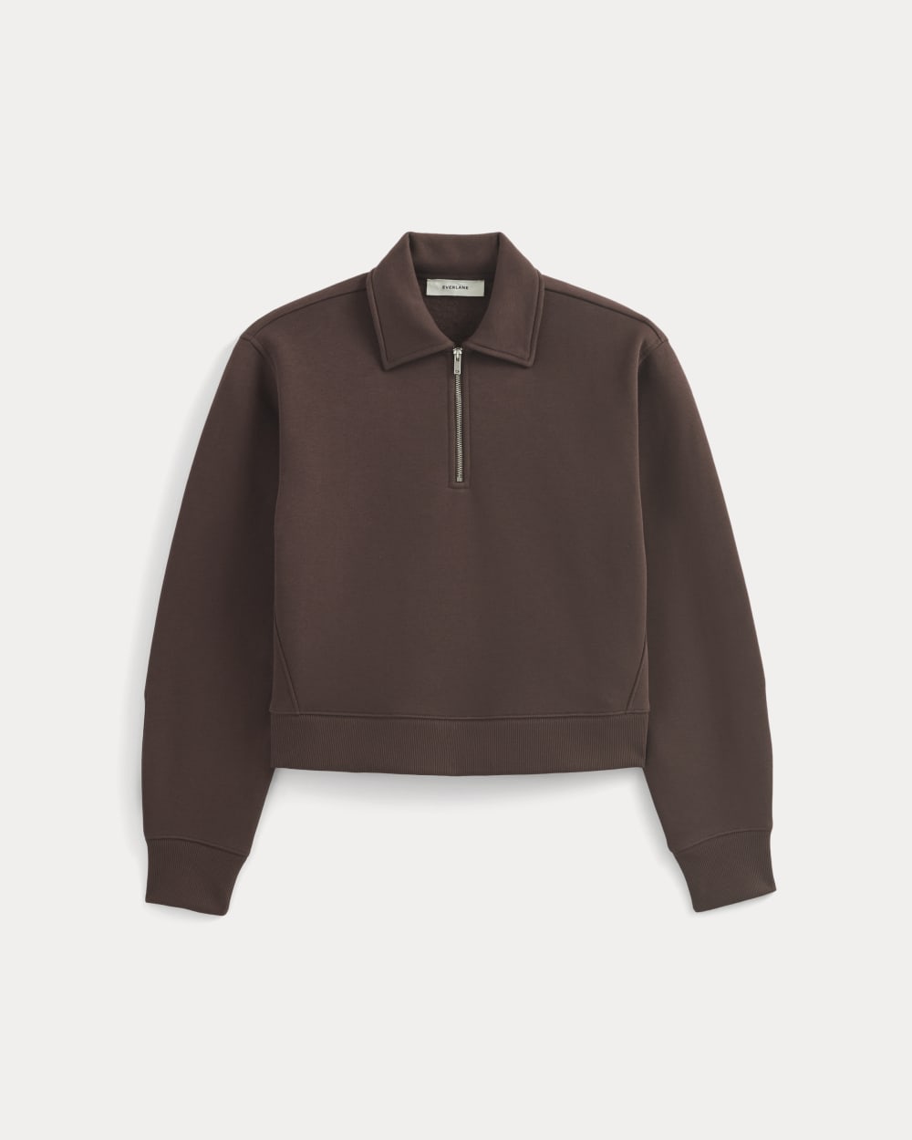 Luxe Fleece Zip Polo | Dark Chocolate - Image 2