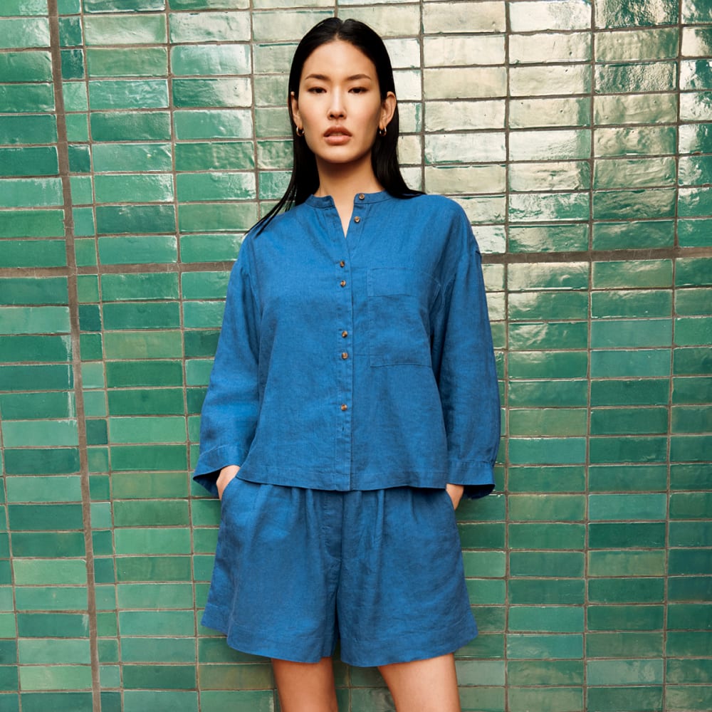 The Linen Billow Blouse | Deep Blue - Image 5
