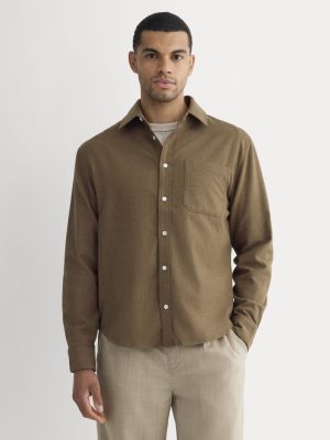 Brushed Flannel Shirt | Heathered Cocoa Brown