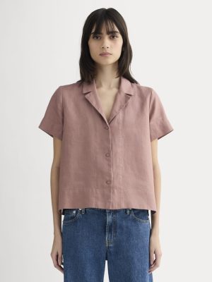 The Notch Shirt in Linen | Rose Dusk