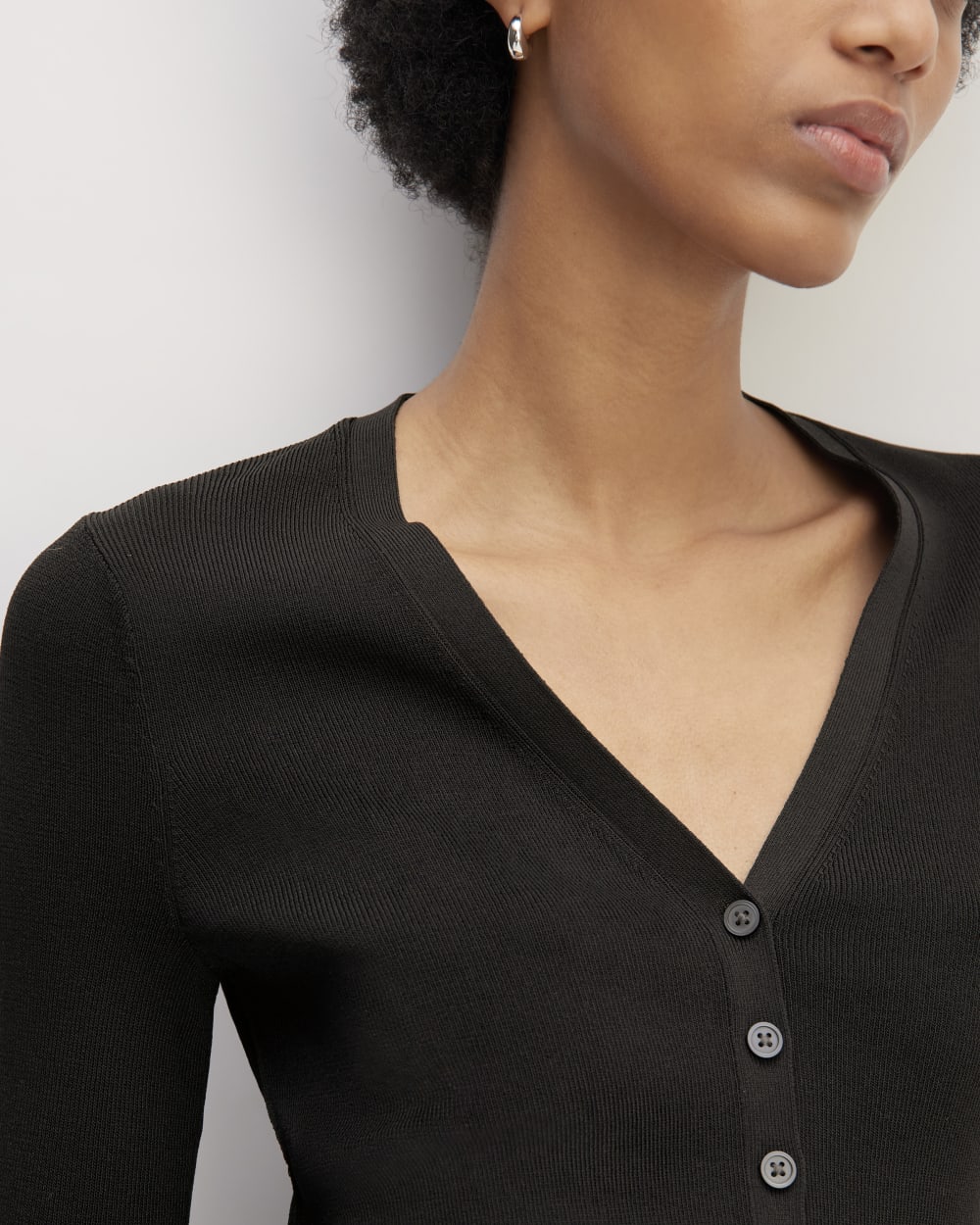 The Viscose Knit Cardigan | Black - Image 5