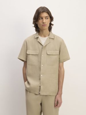 The Resort Shirt in Linen | Trench Coat Khaki
