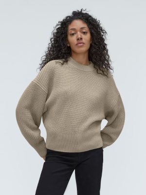 The Texture Cotton Crew | Trench Coat Khaki