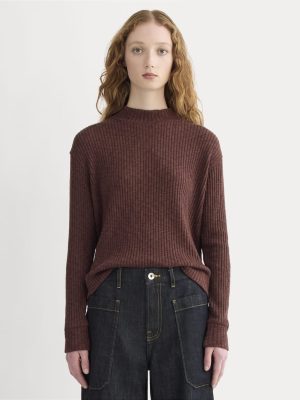 The Cozy Rib Funnel-Neck | Dark Mahogany