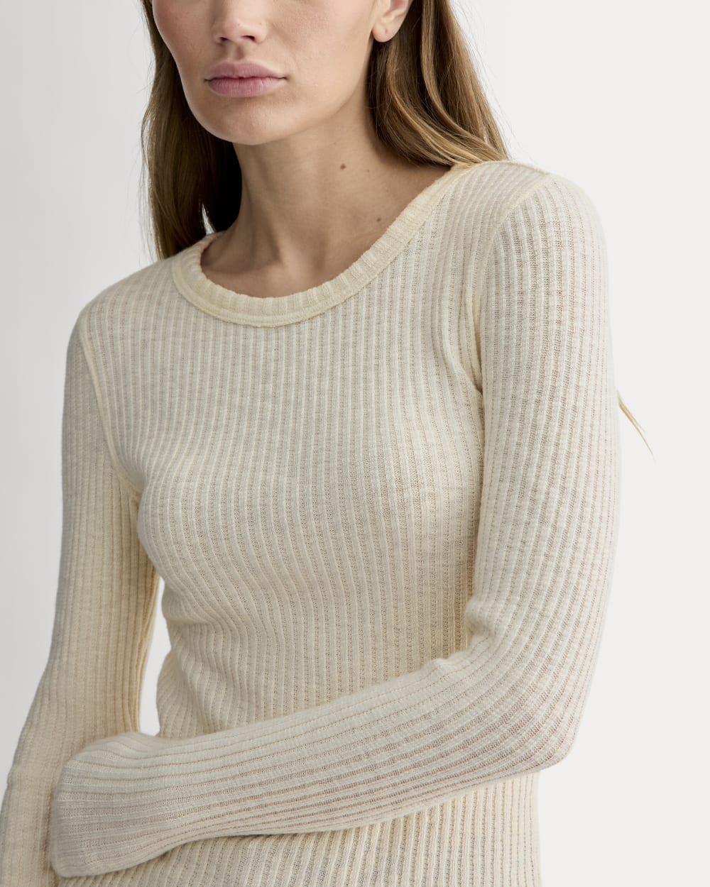 The Cozy Rib Long-Sleeve Tee | Bone - Image 4