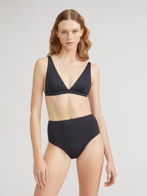 The ReNew Plunge Triangle Top | Black